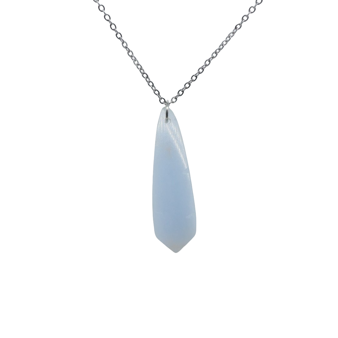 Necklace - Natural Angelite - Drop Shape