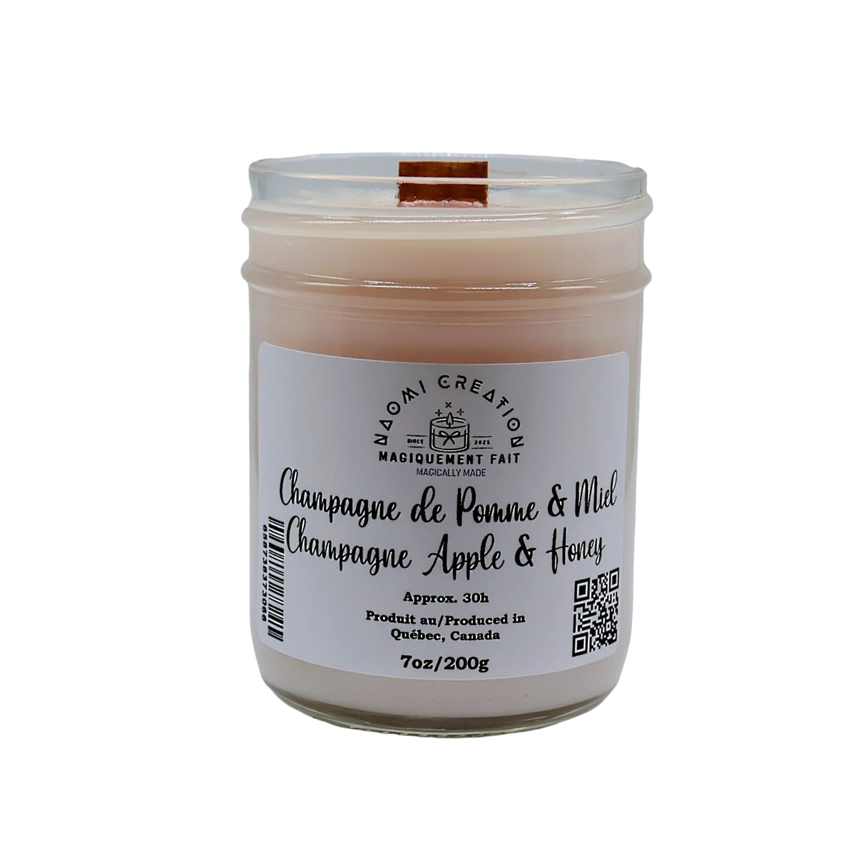 Scented Candles - Champagne Apple & Honey - Wood Wick