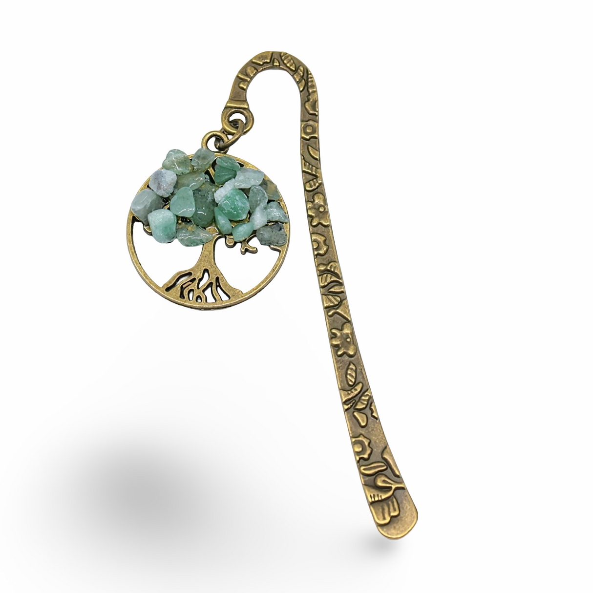 Bookmarks - Tree of Life Gemstone - Antique Bronze Green Aventurine