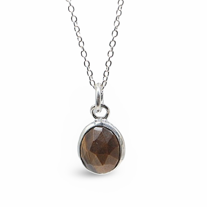 Necklace - Gemstone Pendant with 925 Chain Tiger Eye