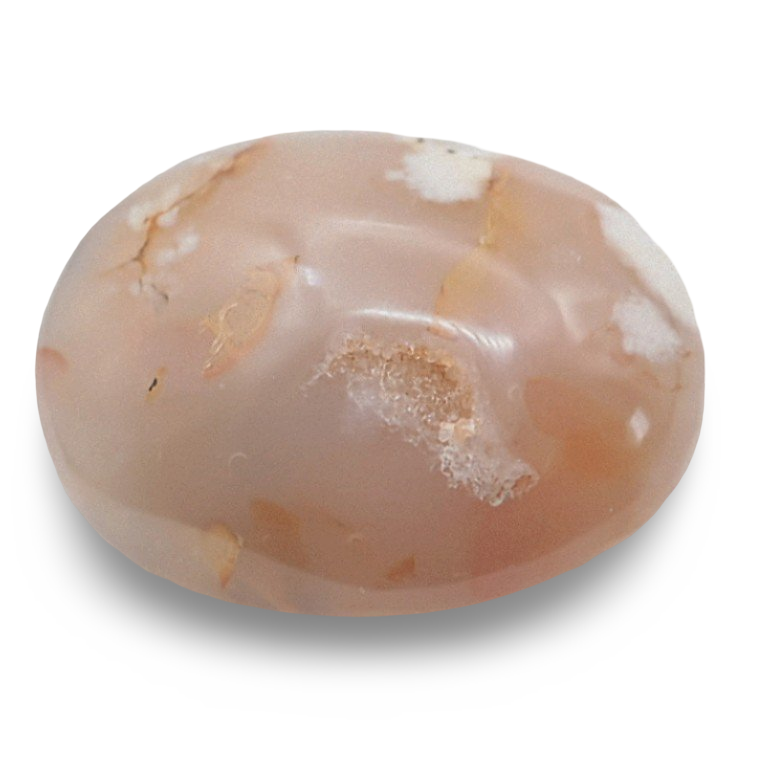 Palm Stone - Flower Agate With Druze - Tumbled - 55g