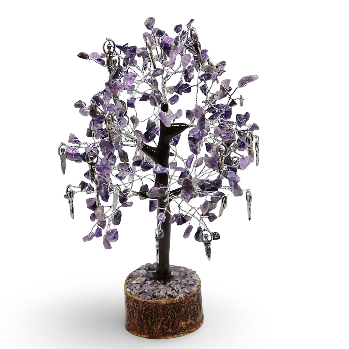Home Decor - Gem Tree - Amethyst & Goddess - 8.5"H - 300 Beads