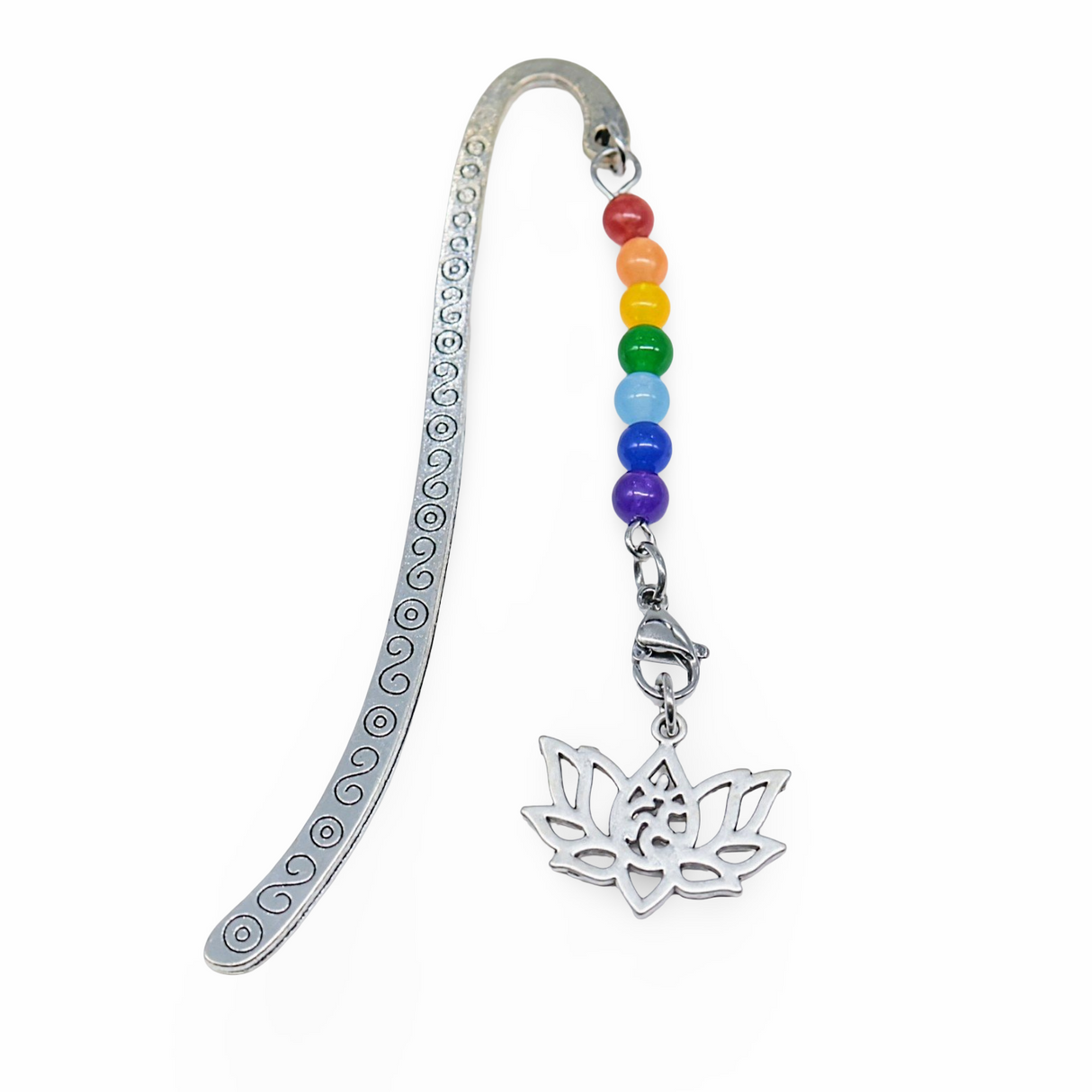 Bookmarks - Natural Malaysia Jade Bead - Alloy Hook Style Lotus