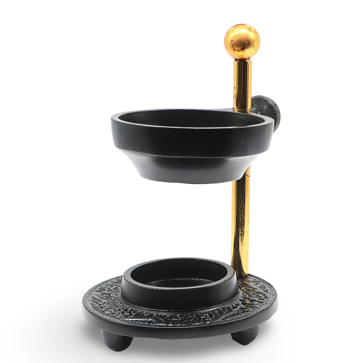 Incense Burner - Brass - Oil & Resin Burner - Black