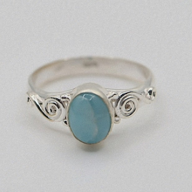 Ring - 925 Sterling Silver - Larimar 10