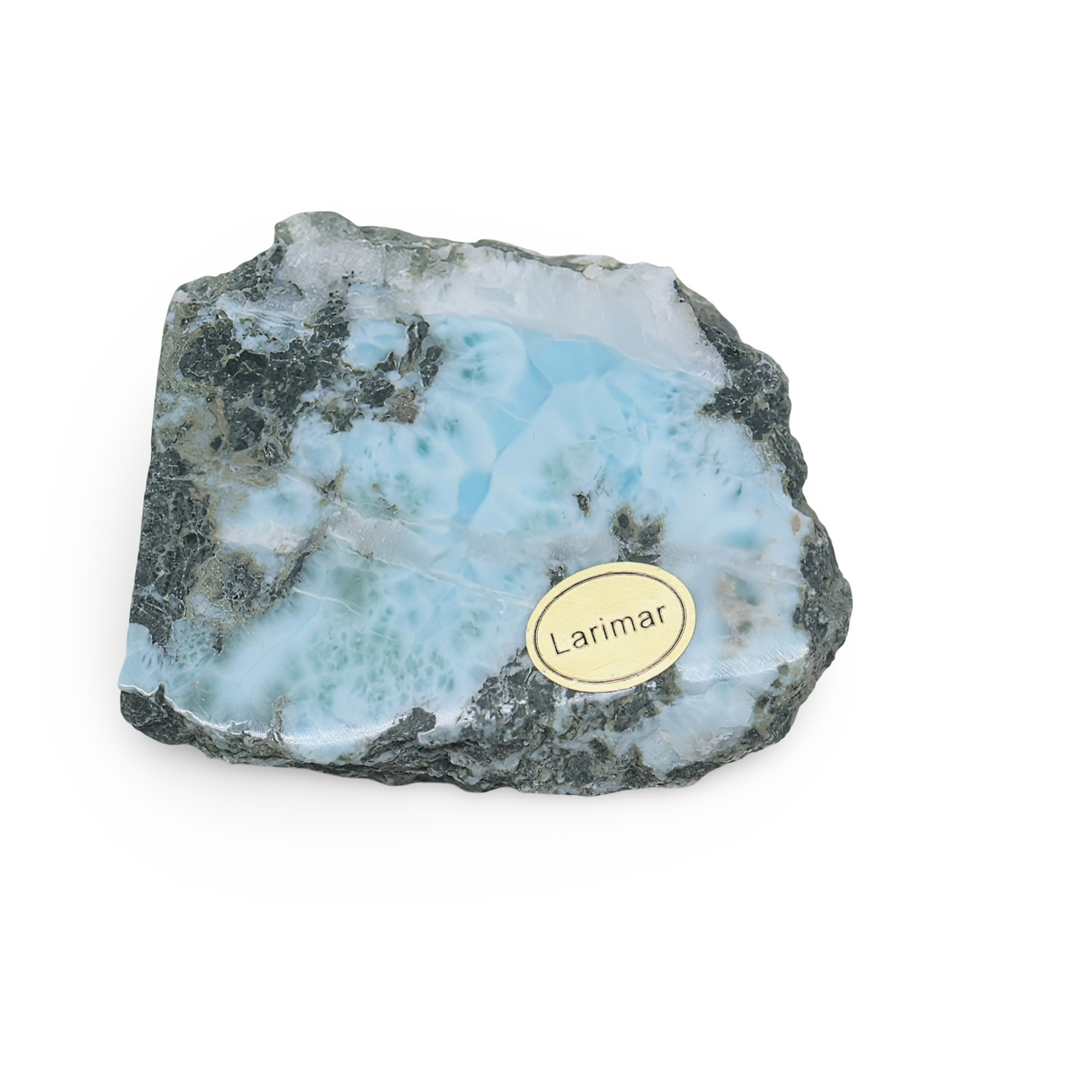 Stone Specimen – Larimar (Rough with Polished Face) – Dominican Republic – Choose Your Piece Specimen A: 54 g