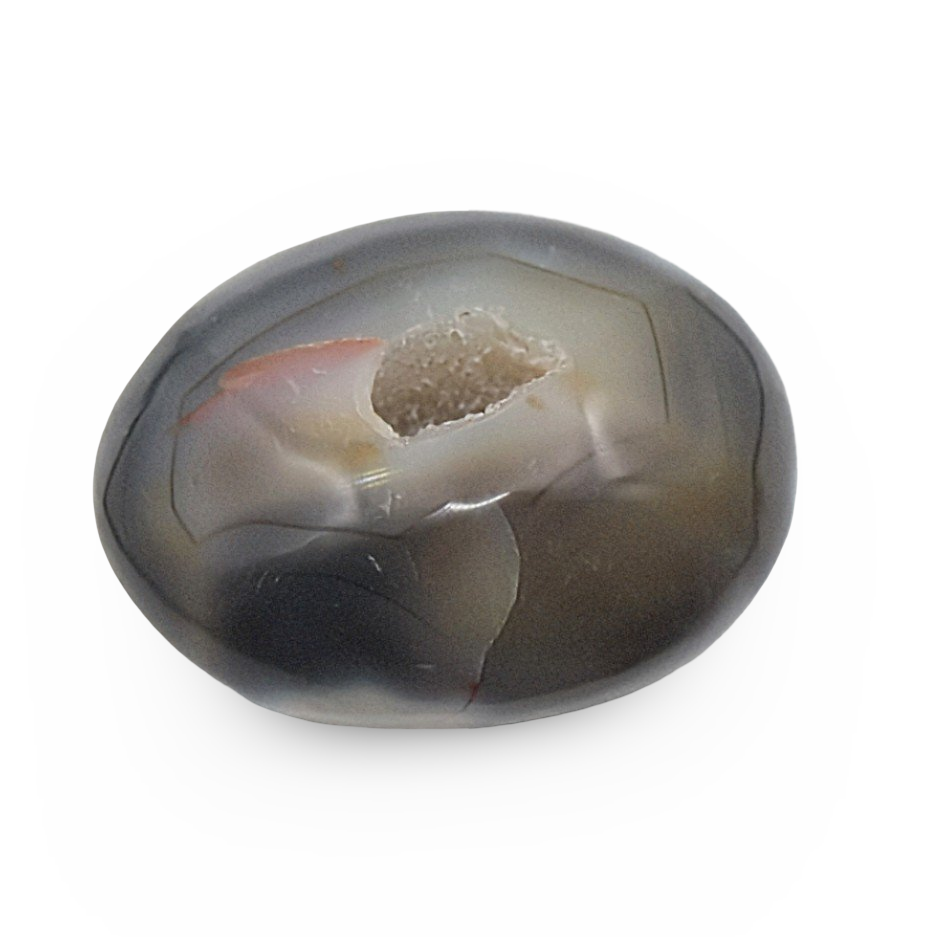 Palm Stone - Orca Agate with Druze - Tumbled - 154g