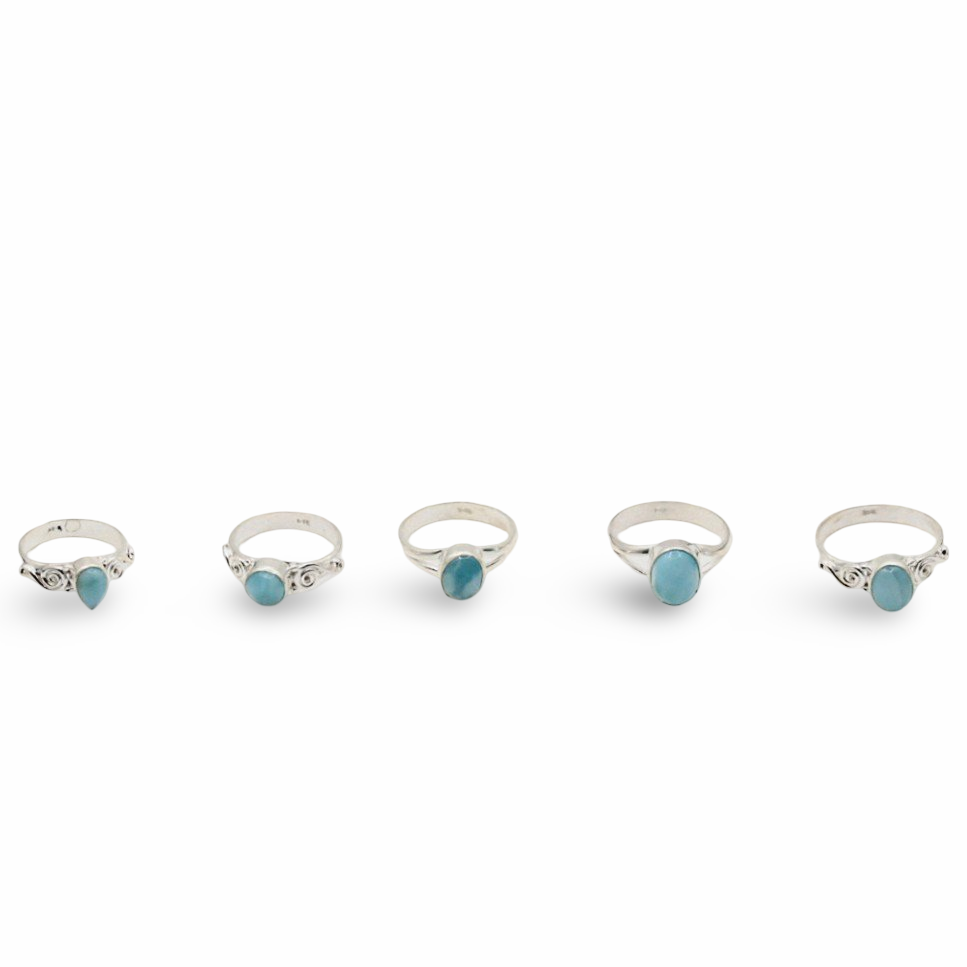 Ring - 925 Sterling Silver - Larimar