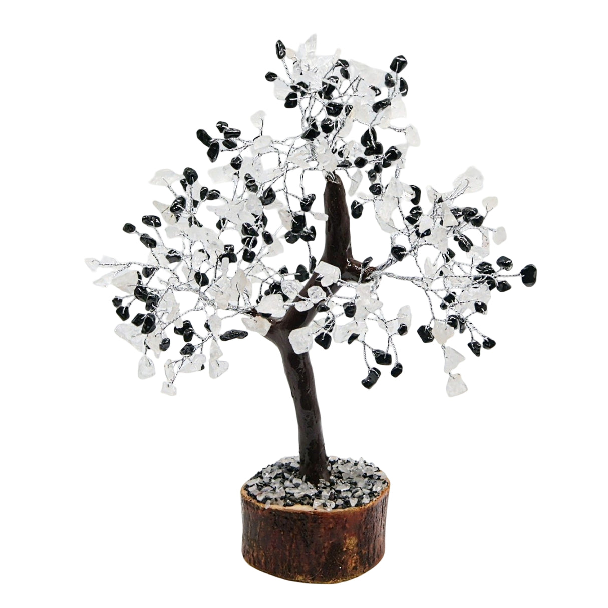 Home Decor - Gem Tree - Clear Quartz & Black Tourmaline - 9-11"H - 300 Beads