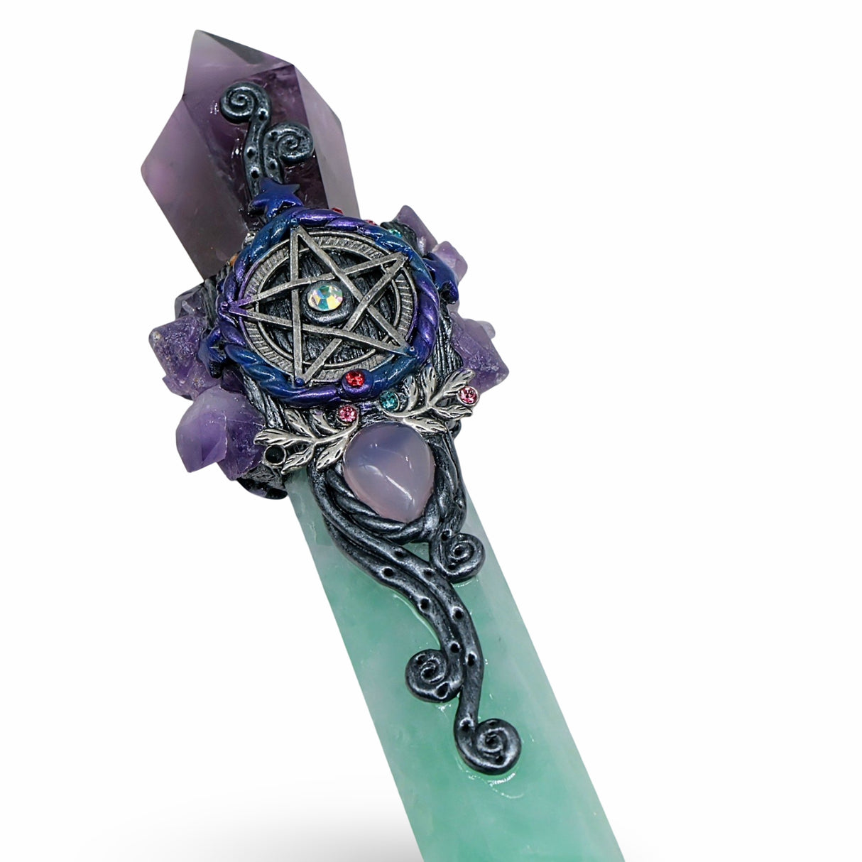 Stone - Athame - Fluorite with Amethyst