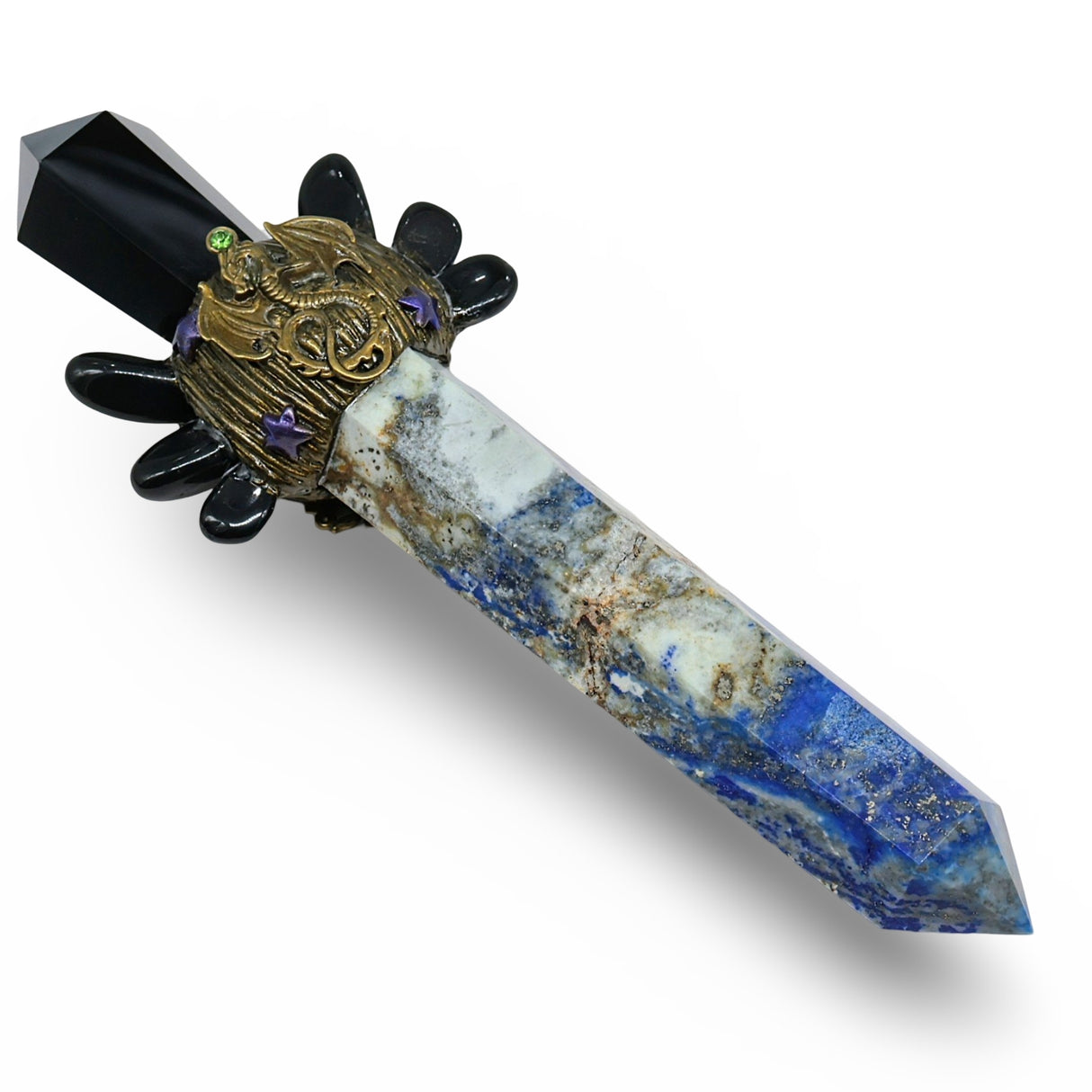 Stone - Athame - Lapis Lazuli with Black Obsidian
