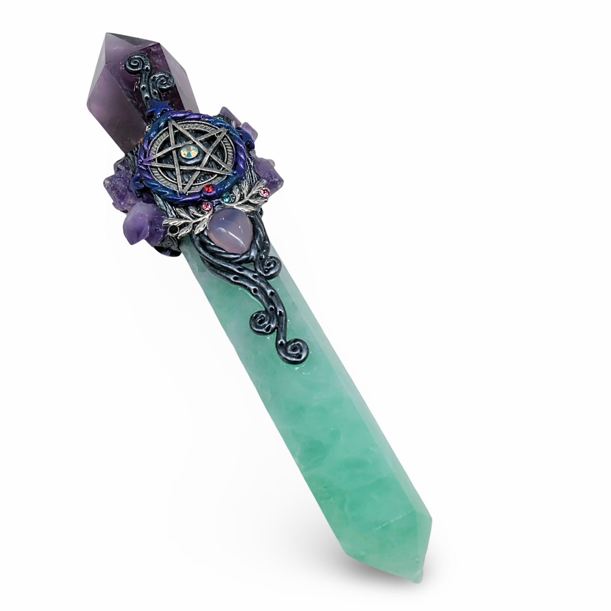 Stone - Athame - Fluorite with Amethyst