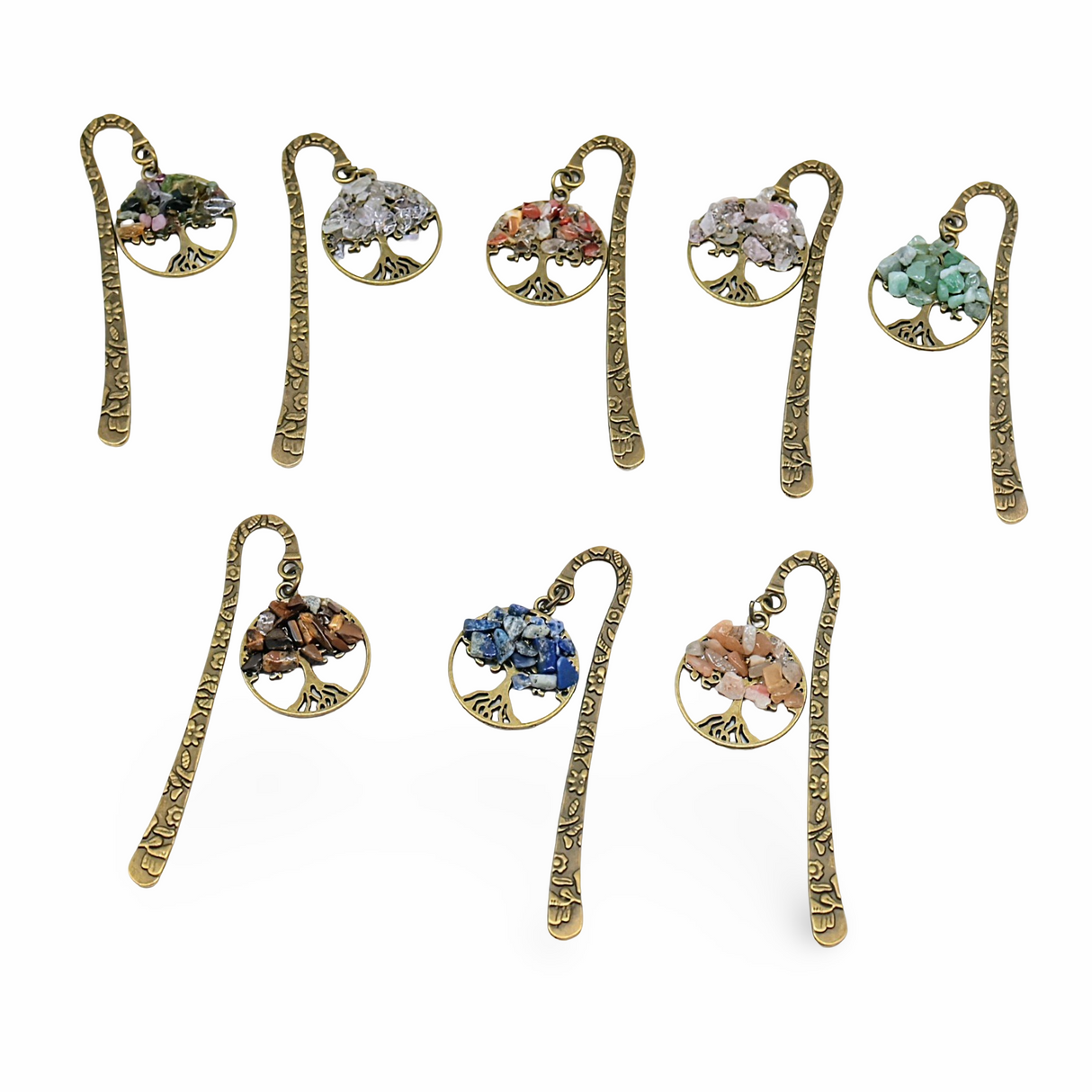 Bookmarks - Tree of Life Gemstone - Antique Bronze