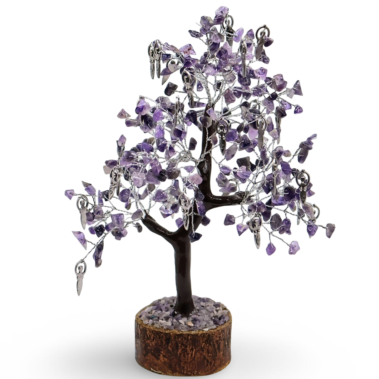 Home Decor - Gem Tree - Amethyst & Goddess - 8.5"H - 300 Beads