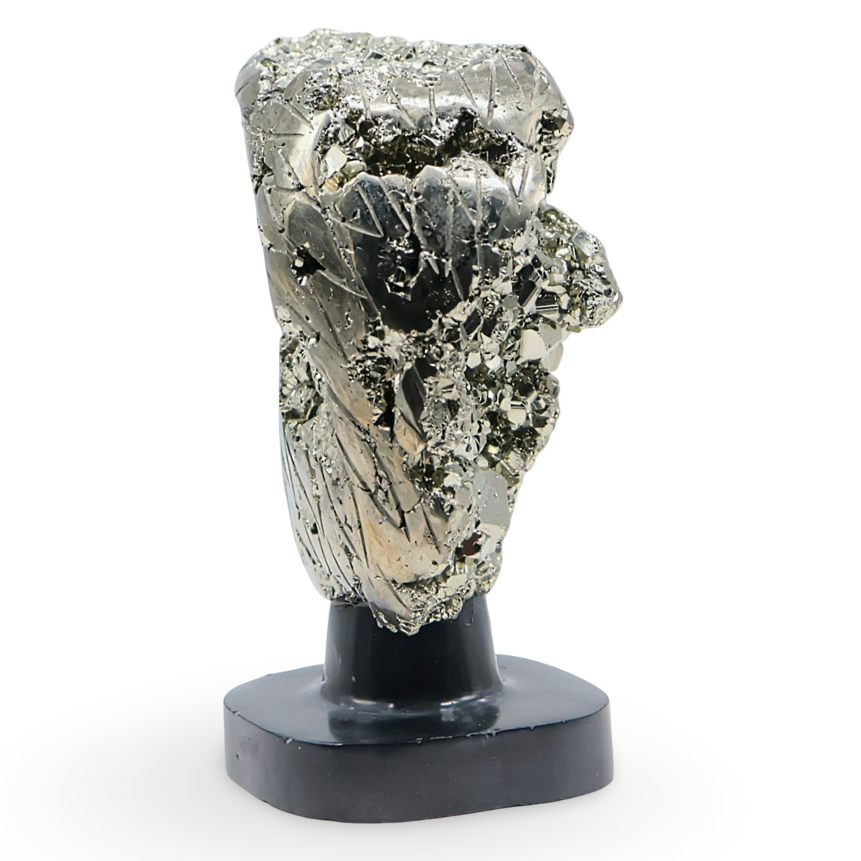 Spirit Animal - Carved Stone - Pyrite from Peru - Eagle Head on Onyx Base