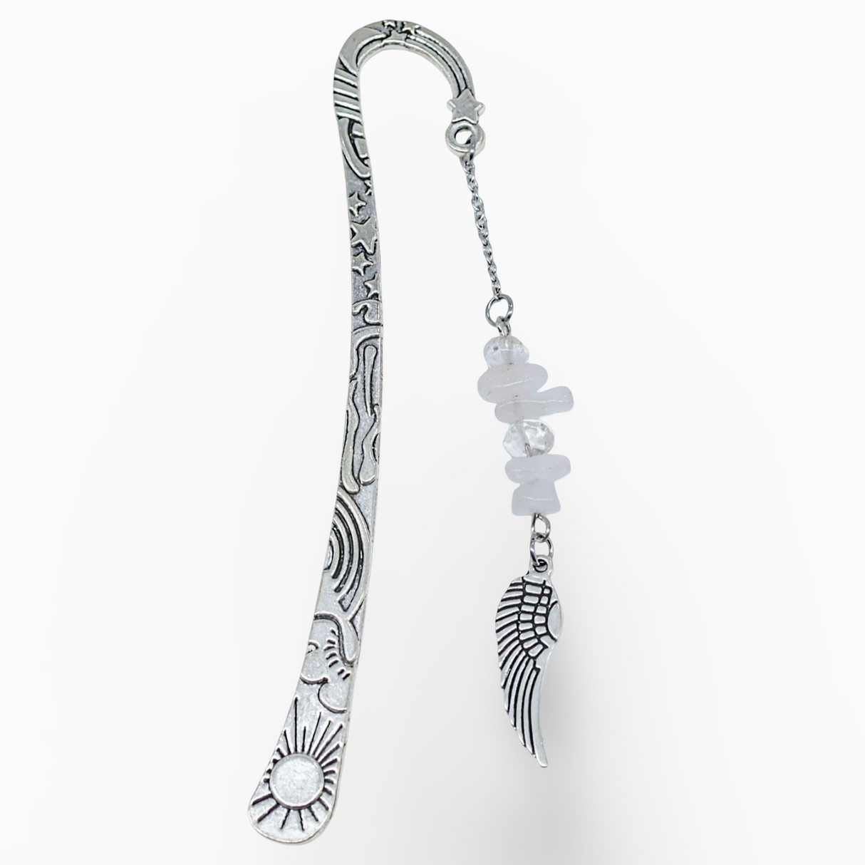 Bookmarks - Natural Gemstone Chips with Angel Wing Crystal Quartz