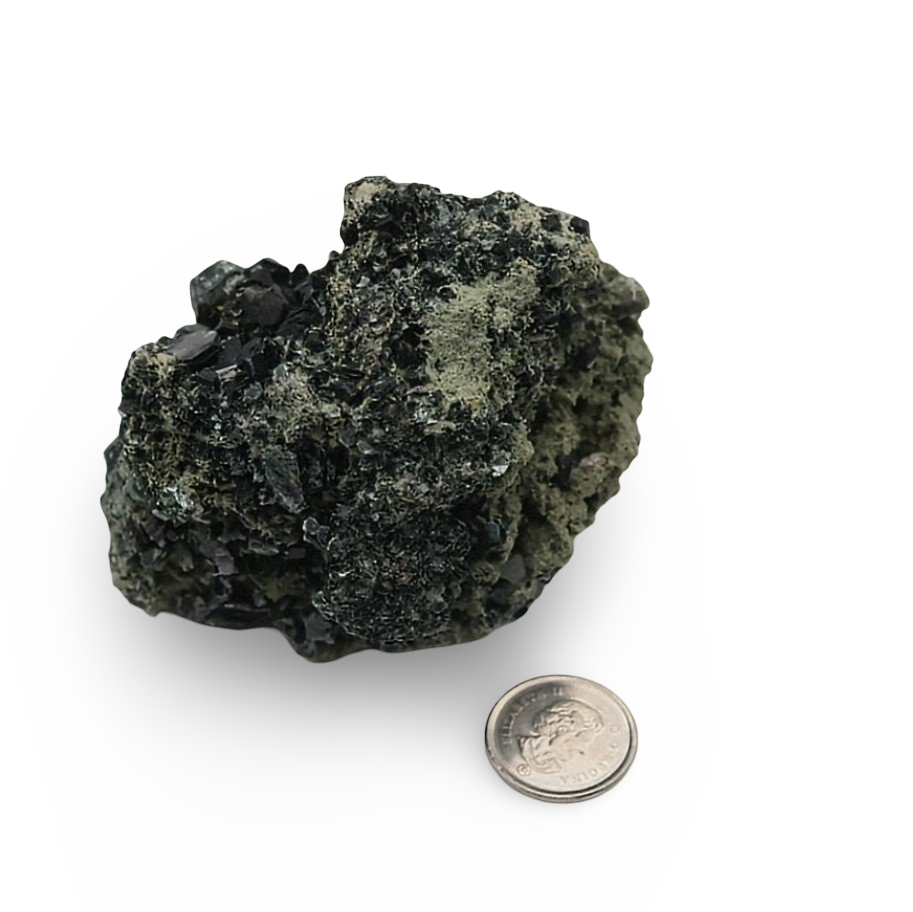 Stone - Epidote with Crystal Quartz on Matrix Specimen - Mexico - Rough - 185g