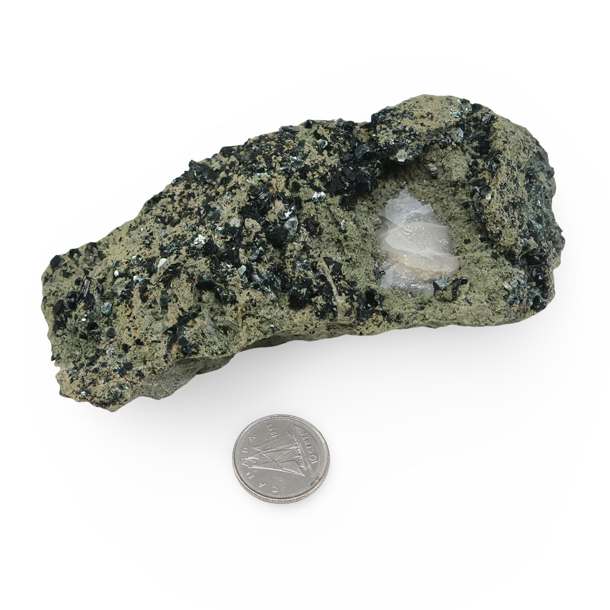 Stone - Epidote with Crystal Quartz on Matrix Specimen - Mexico - Rough - 162g