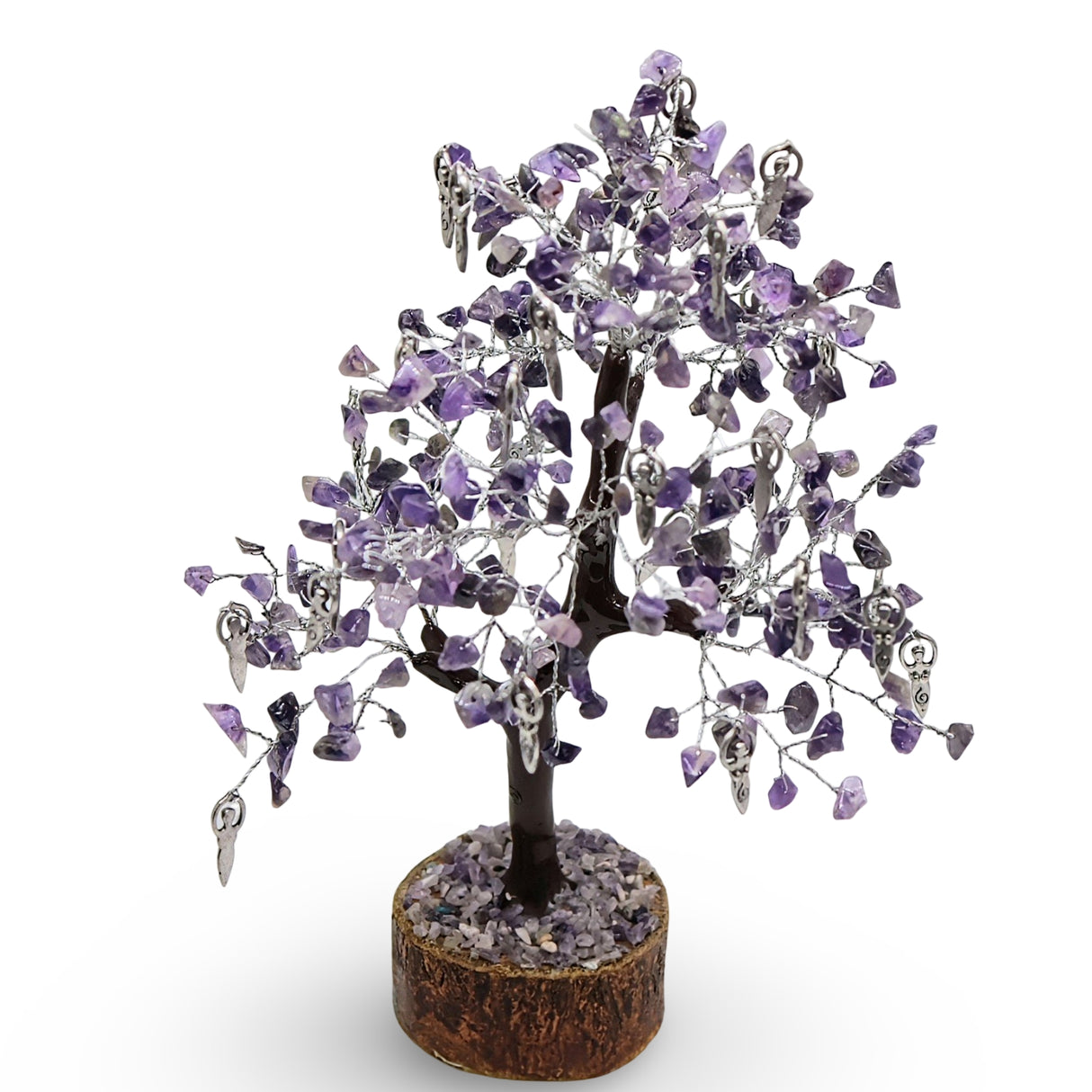 Home Decor - Gem Tree - Amethyst & Goddess - 8.5"H - 300 Beads