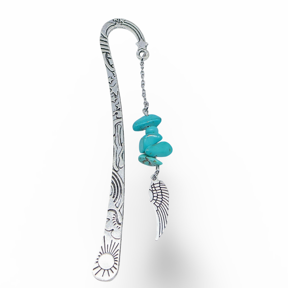 Bookmarks - Natural Gemstone Chips with Angel Wing Turquoise