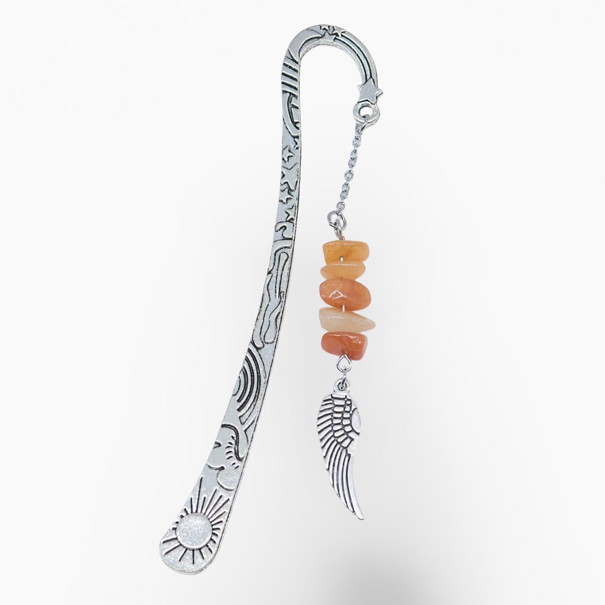 Bookmarks - Natural Gemstone Chips with Angel Wing Red Aventurine