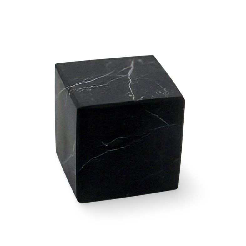 Stone - AAA Shungite - Matte Finish - Cube - 0.8 inch