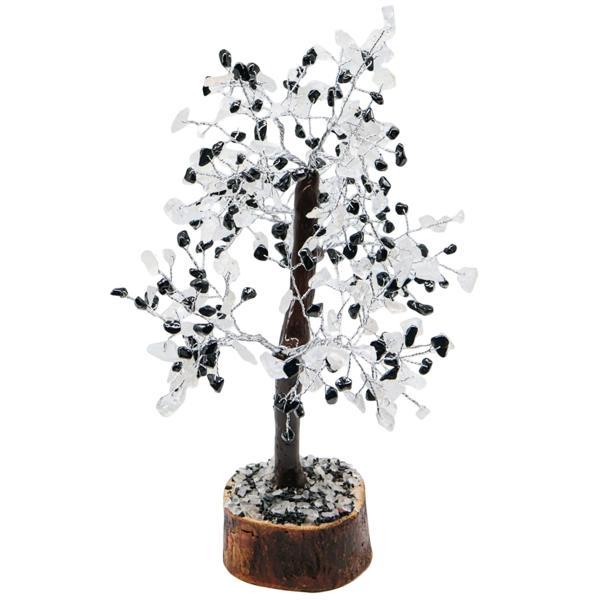 Home Decor - Gem Tree - Clear Quartz & Black Tourmaline - 9-11"H - 300 Beads