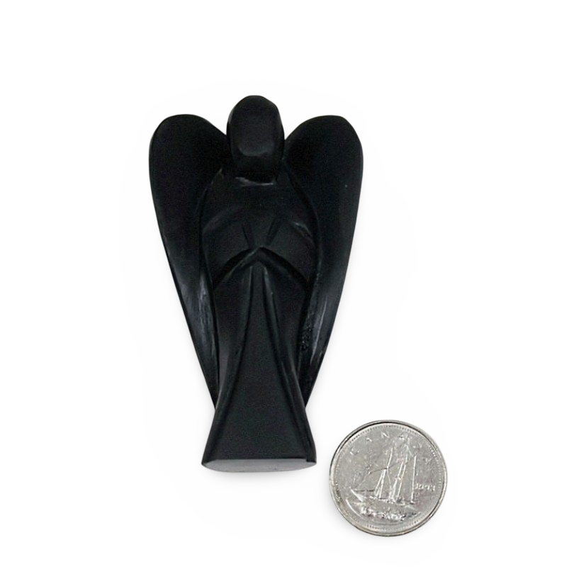 Stone - Natural Shungite - Sculpture - Angel - 2"