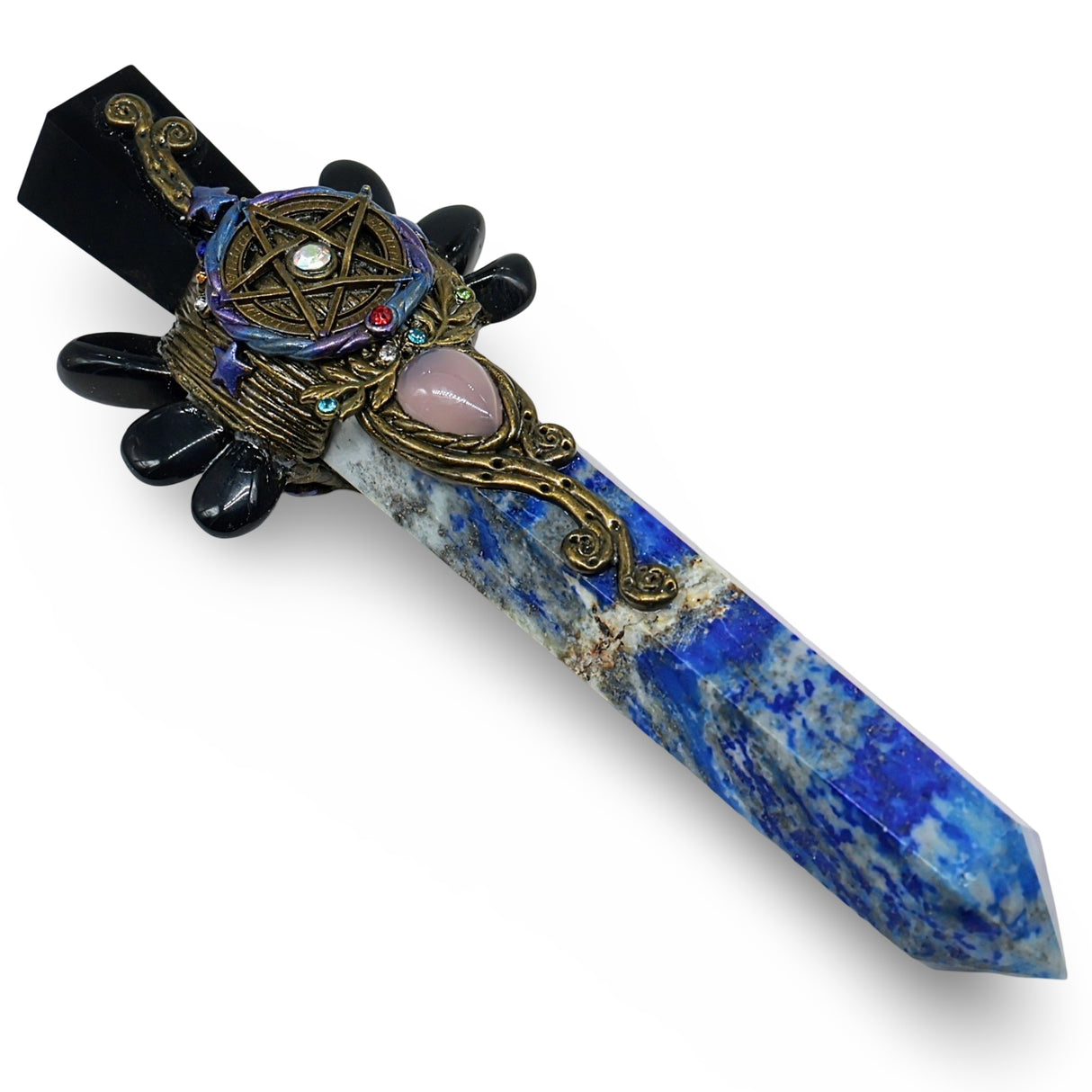 Stone - Athame - Lapis Lazuli with Black Obsidian