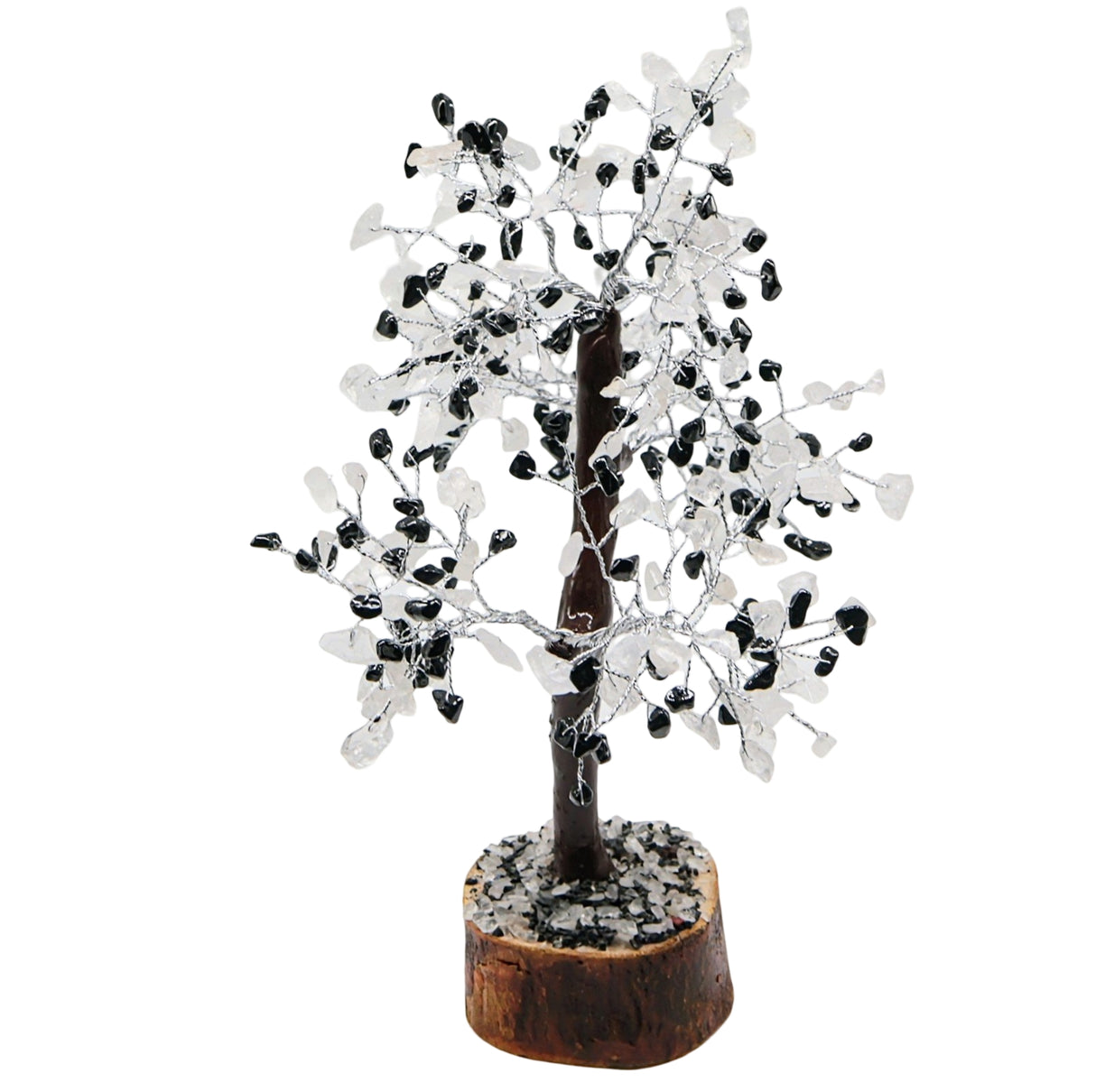 Home Decor - Gem Tree - Clear Quartz & Black Tourmaline - 9-11"H - 300 Beads