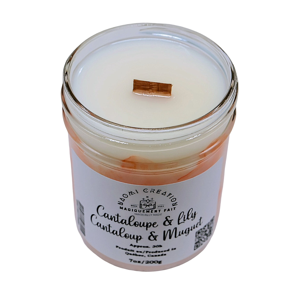 Scented Candles - Cantaloupe & Lily - Wood Wick
