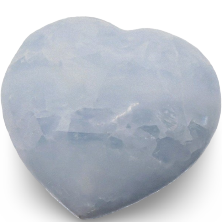 Stone - Blue Calcite - Heart Shape - Tumbled