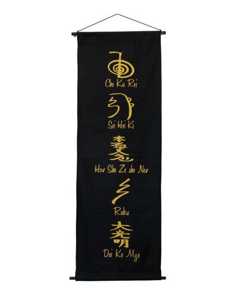 Banner - Cotton Hand Printed - Reiki Symbols