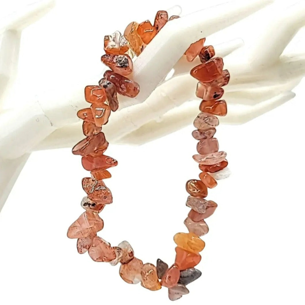 Bracelet -Carnelian & Red Agate -Chips