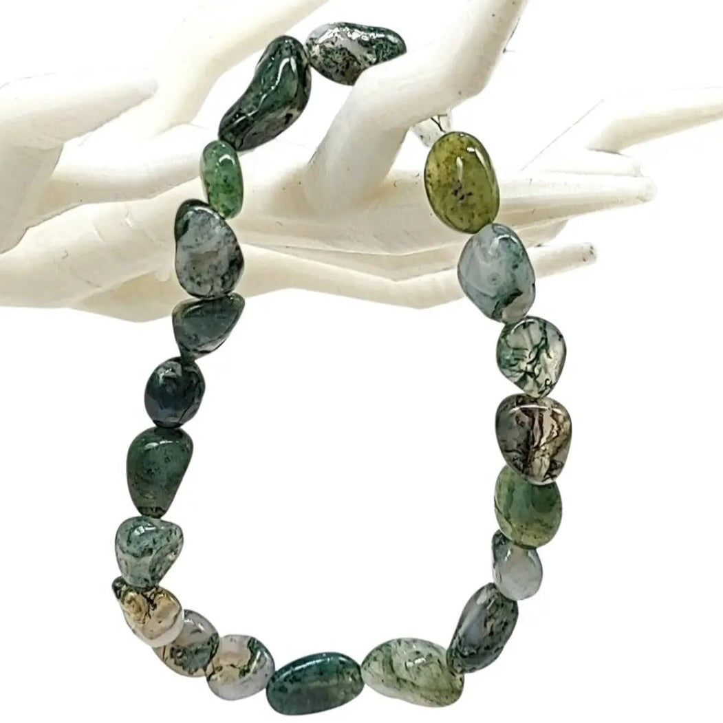 Bracelet -Moss Agate -Natural Shape