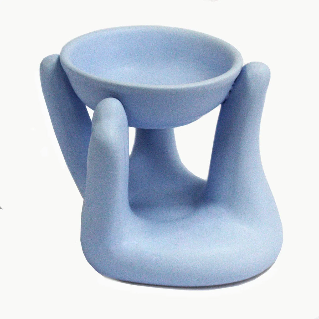 Aroma Diffuser - Oil & Wax Cube Burner - Ceramic - Open Hands - Blue