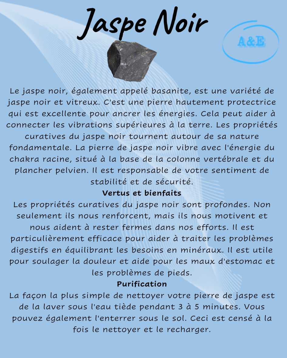 Descriptive Cards -Precious Stones & Crystals -Black Jasper Default Title