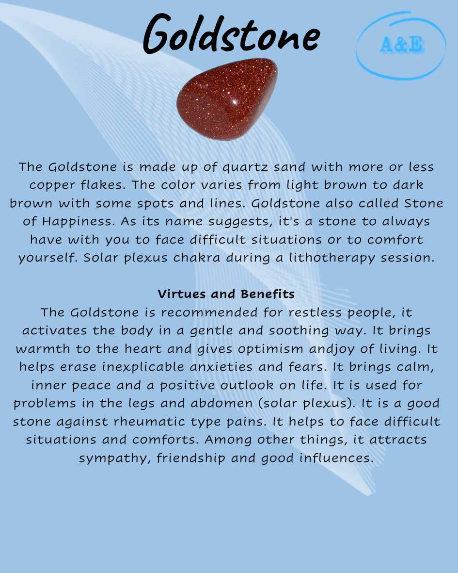 Descriptive Cards -Precious Stones & Crystals -Goldstone