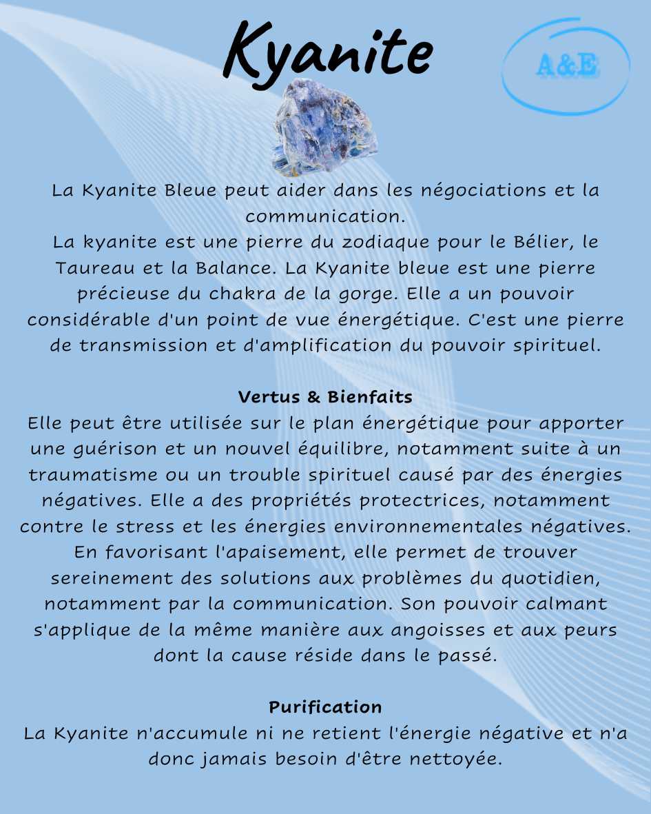 Descriptive Cards -Precious Stones & Crystals -Kyanite Default Title