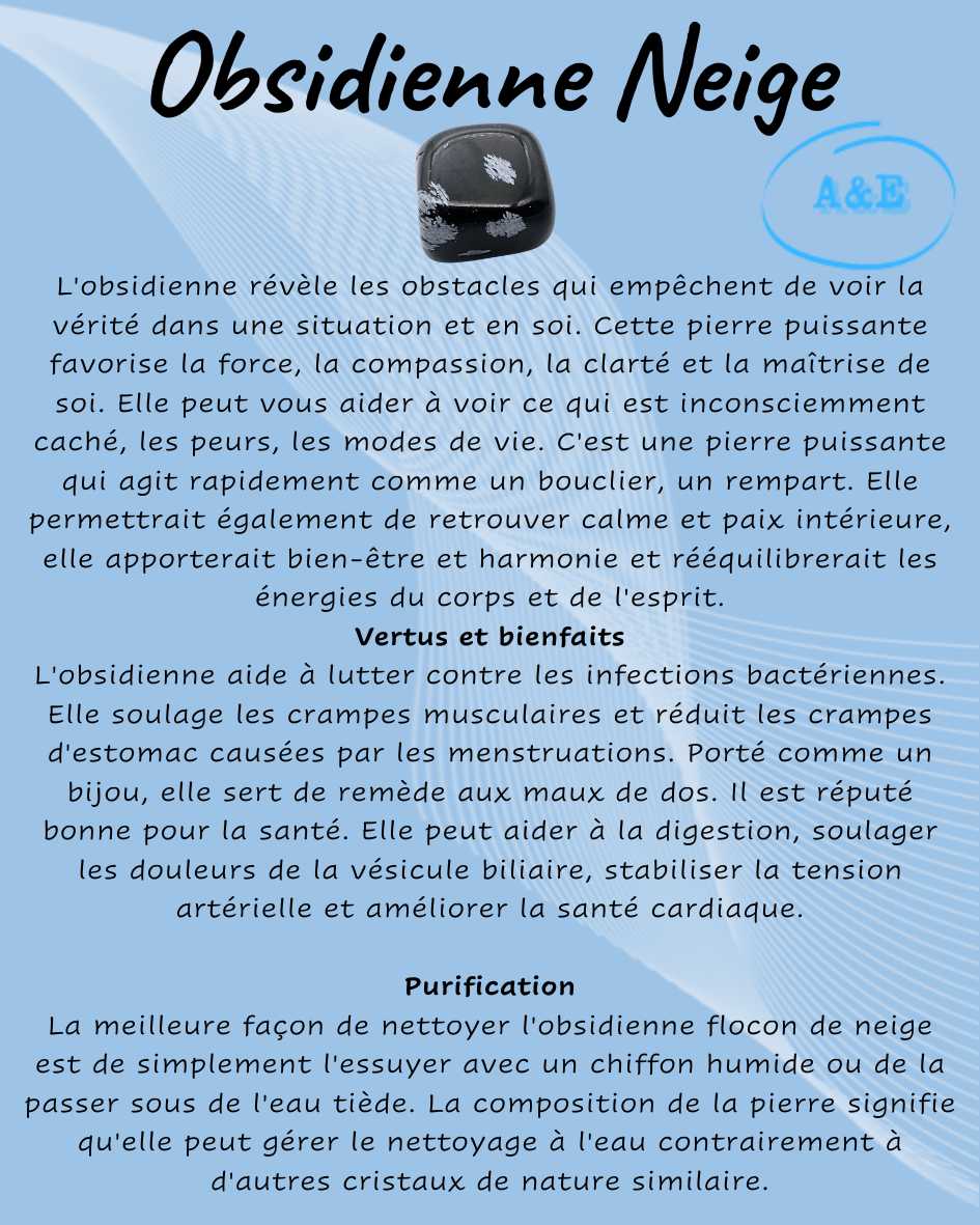 Descriptive Cards -Precious Stones & Crystals -Snowflake Obsidian Default Title
