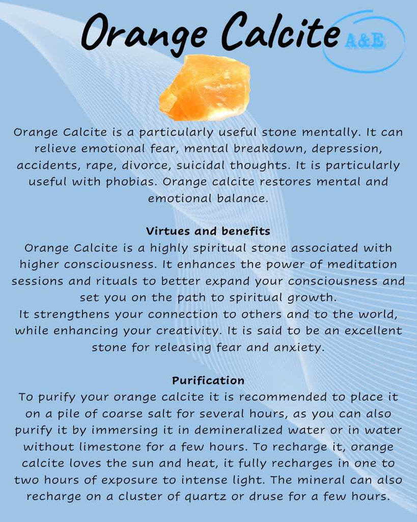 Descriptive Cards -Precious Stones & Crystals -Orange Calcite