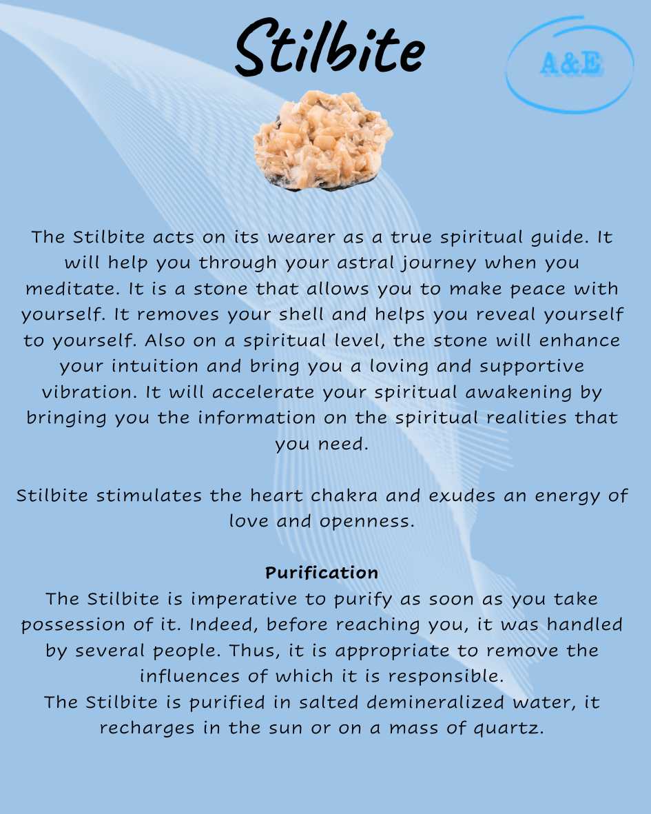 Descriptive Cards -Precious Stones & Crystals -Stilbite