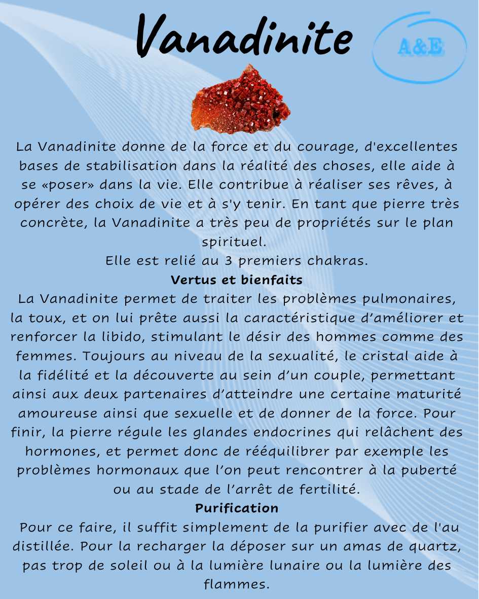 Descriptive Cards -Precious Stones & Crystals -Vanadinite