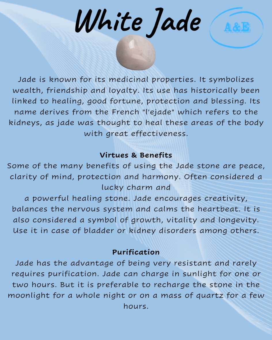 Descriptive Cards -Precious Stones & Crystals -White Jade