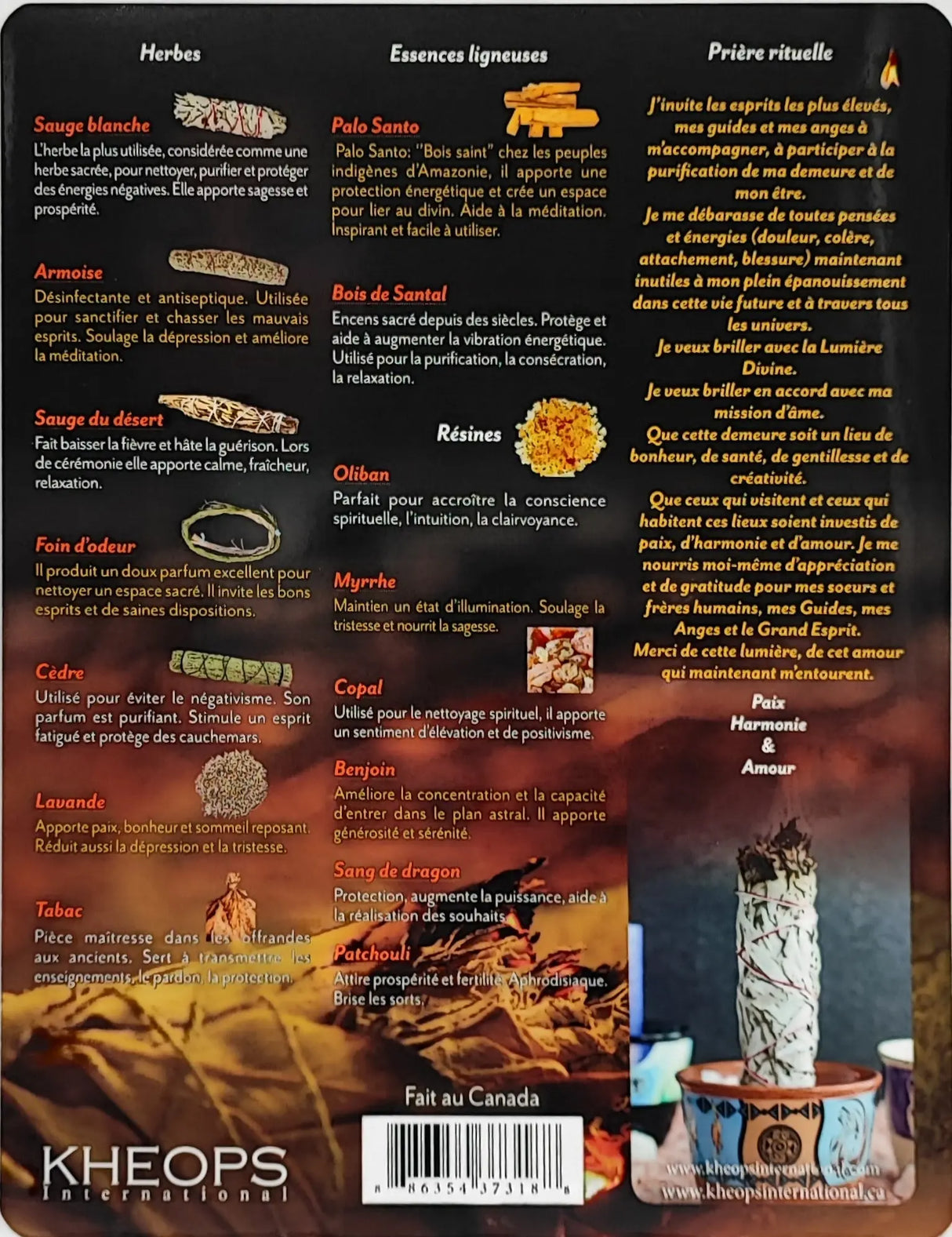Descriptive Charts -Native American Smudging Ritual