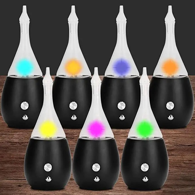 Diffuser -Nebulizer -Glass -Black Wood Base -Oval