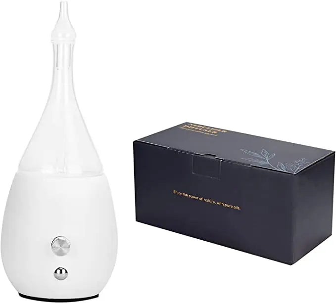 Diffuser -Nebulizer -Glass -White Wood Base -Oval