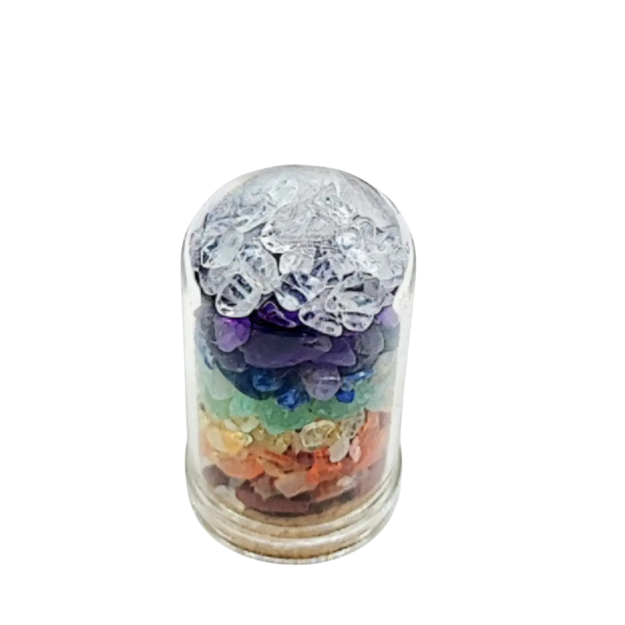 Home Decor - Small Decorative Bell - 7 Chakras - Mixed Gemstones Chips - 15ml