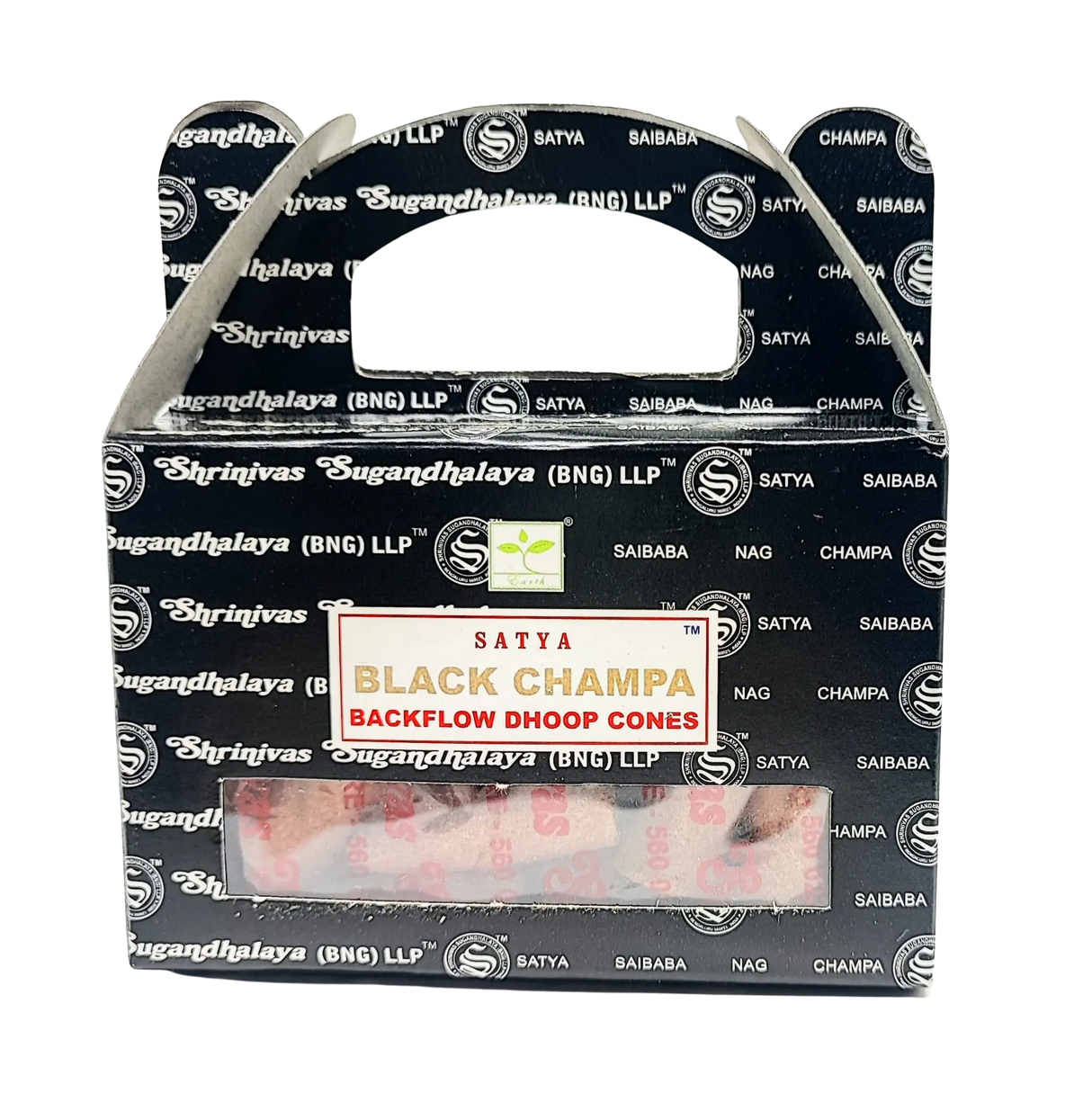 Incense -Satya -Backflow Cones -Black Champa -24 Cones