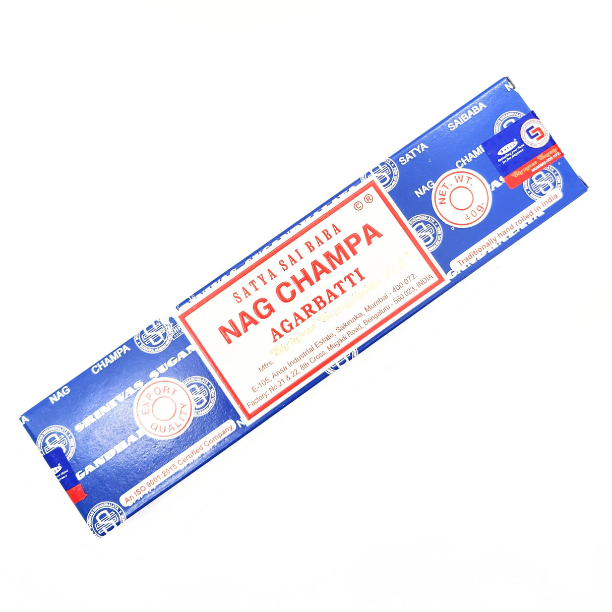 Incense Sticks - Satya - Nag Champa - Sai Baba - Box of 40g